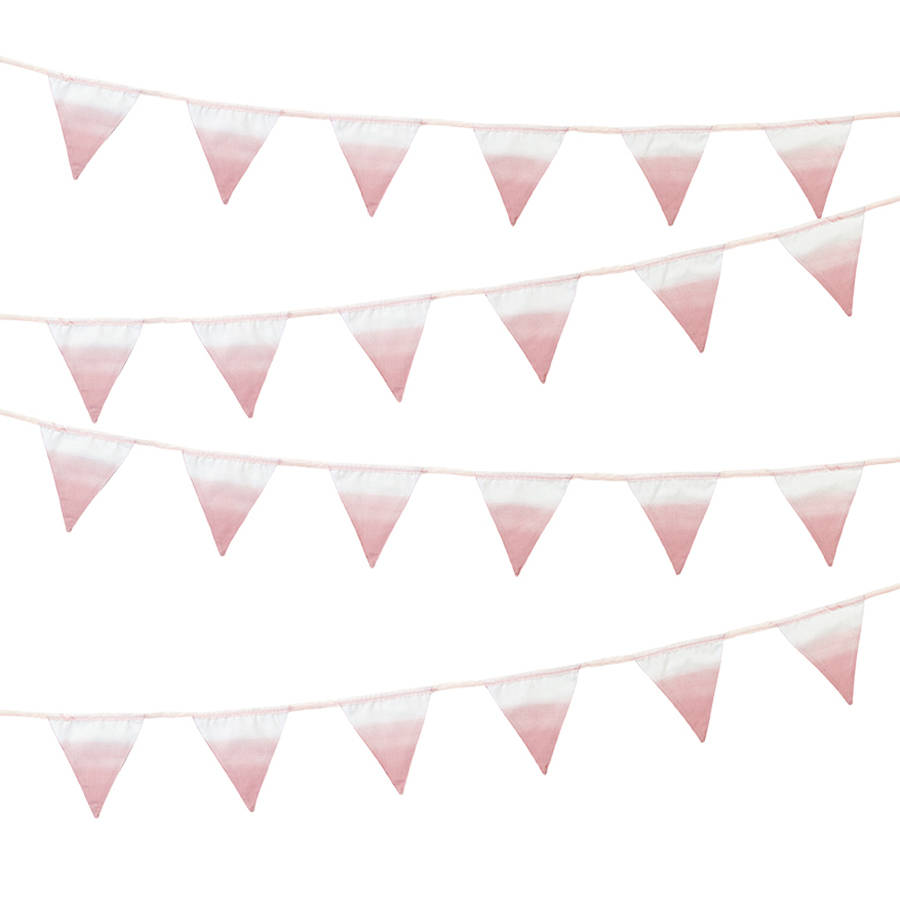 pink fabric bunting by postbox party
