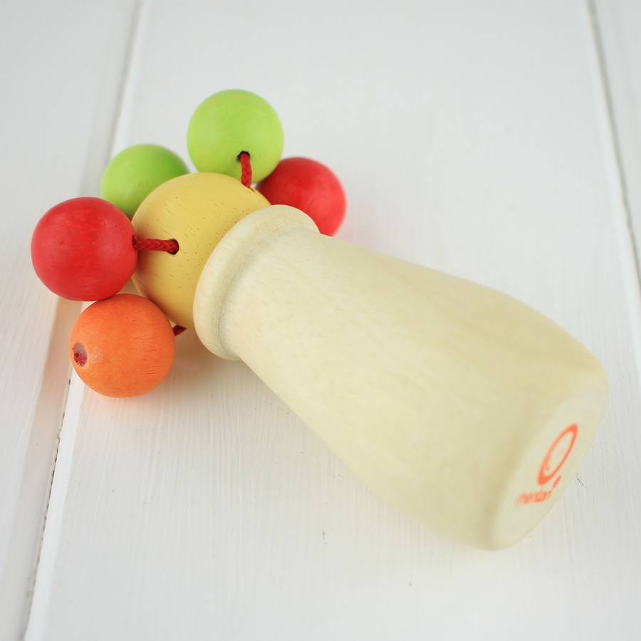 wooden rattle for baby fun ball by nest