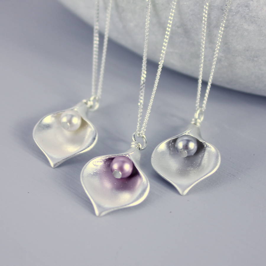 calla lily pearl jewellery set by joy by corrine smith