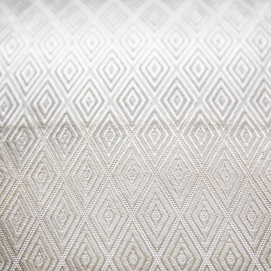 metallic silver diamond pattern silk cushion by hunted and stuffed