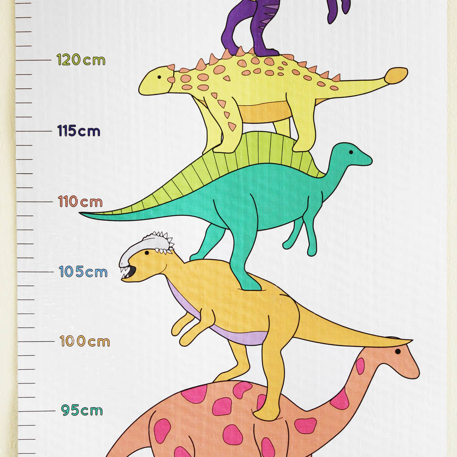 Dinosaur Height Chart By Charlotte Filshie Notonthehighstreet