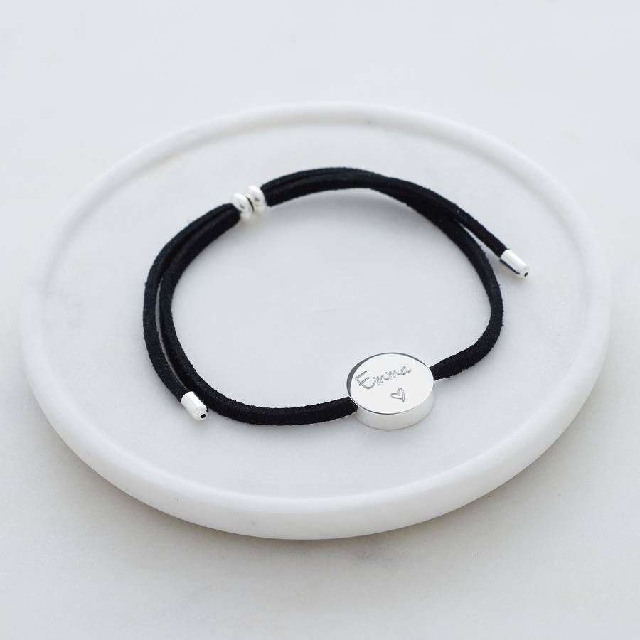 personalised skinny cord bracelet by lily belle