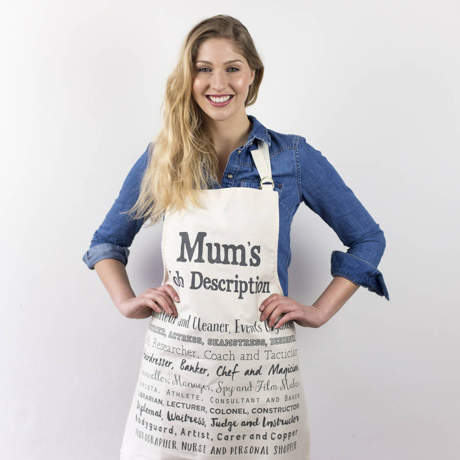 mum's job description poem apron by bespoke verse