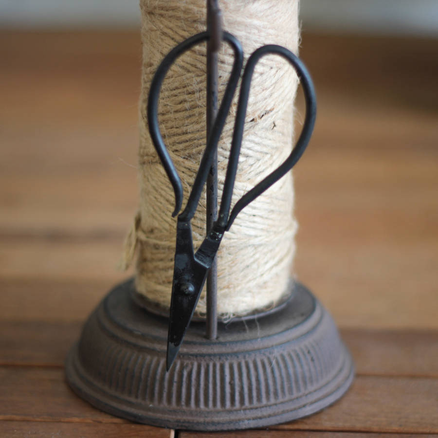 vintage garden cast iron twine dispenser by dibor