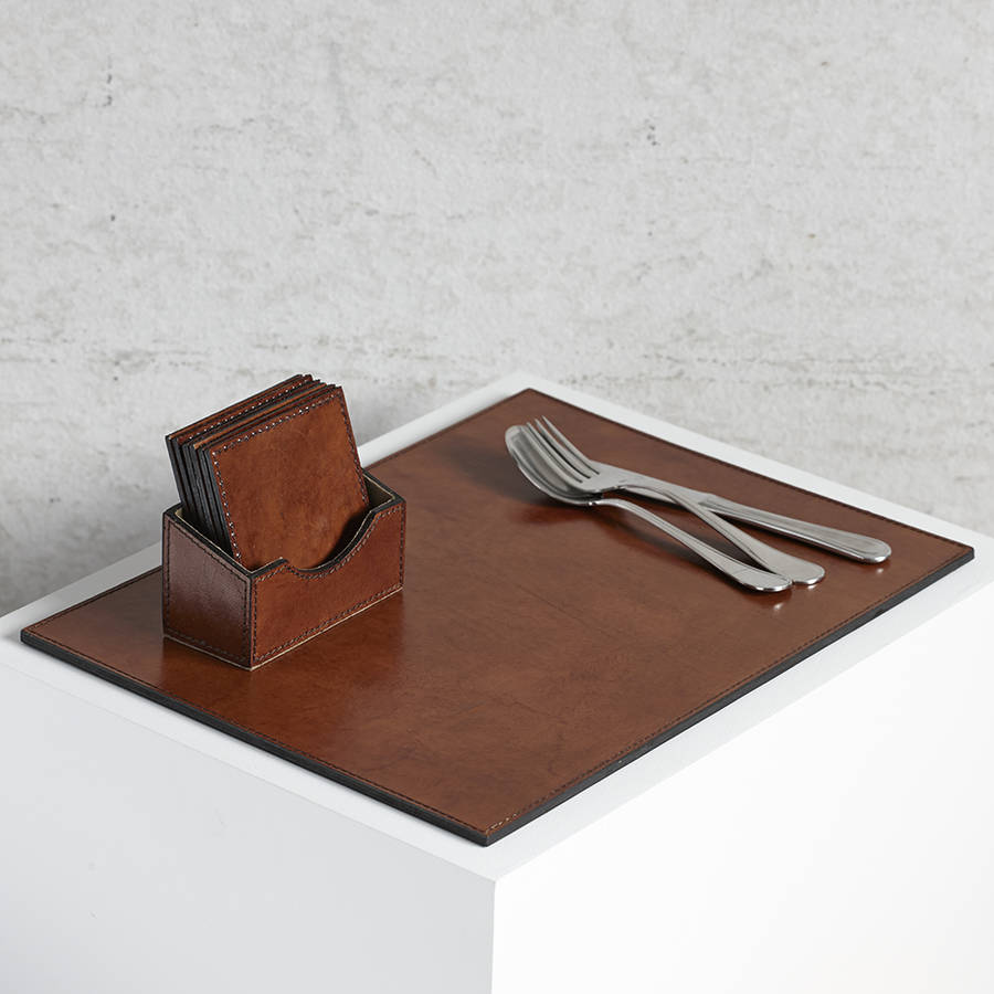 leather placemat set of four by life of riley