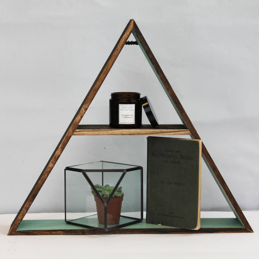 wooden triangle shelf by posh totty designs interiors