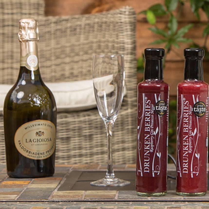 two alcoholic prosecco mixers and sartori prosecco by drunken berries