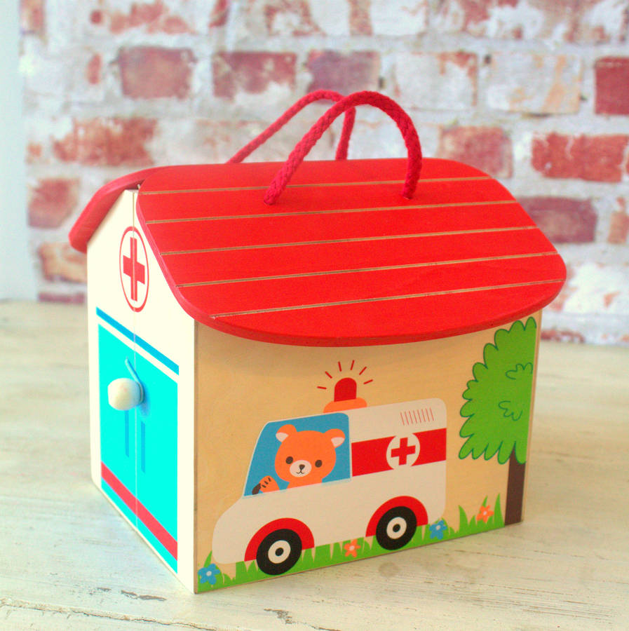 wooden hospital play set by little ella james