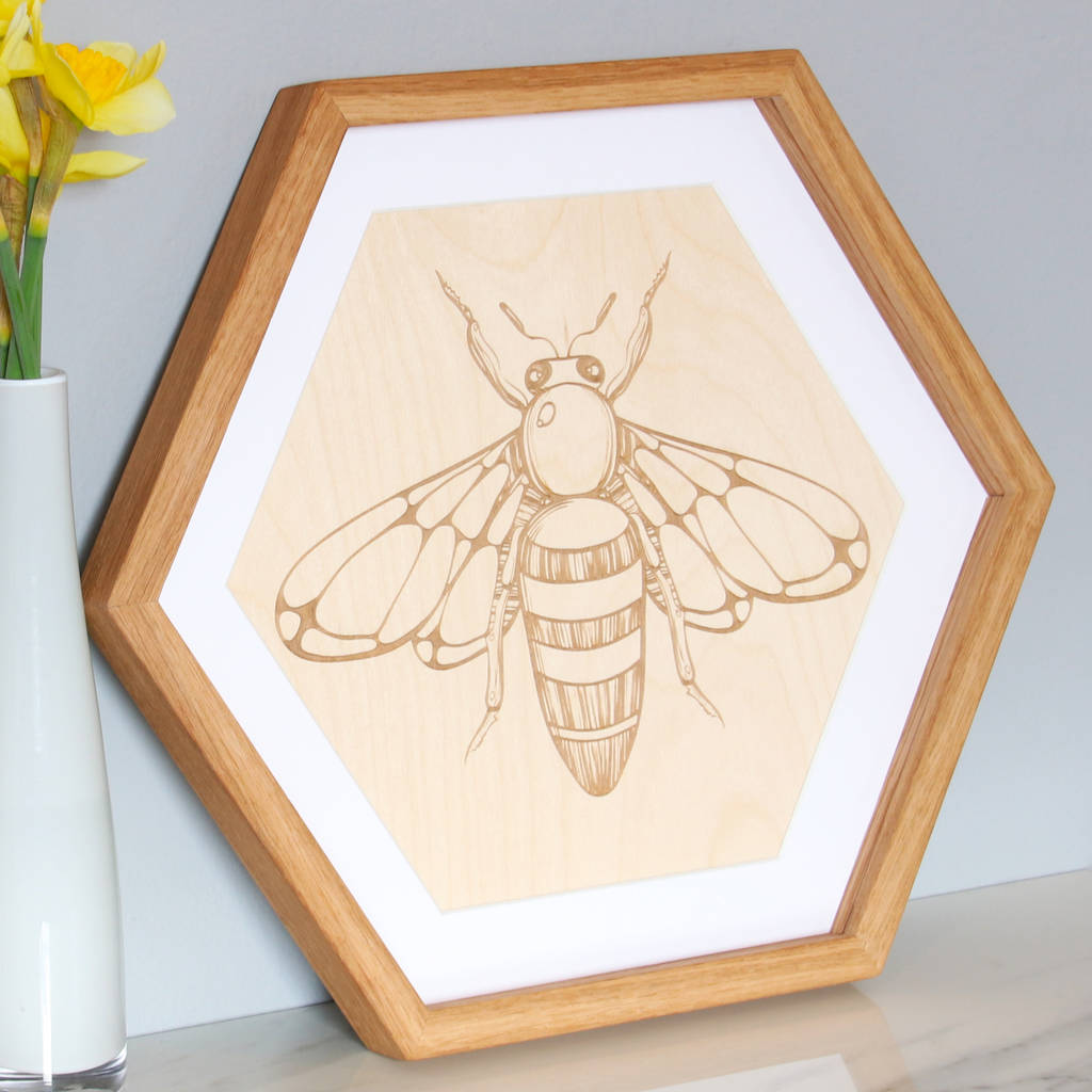 hexagonal oak frame by james design