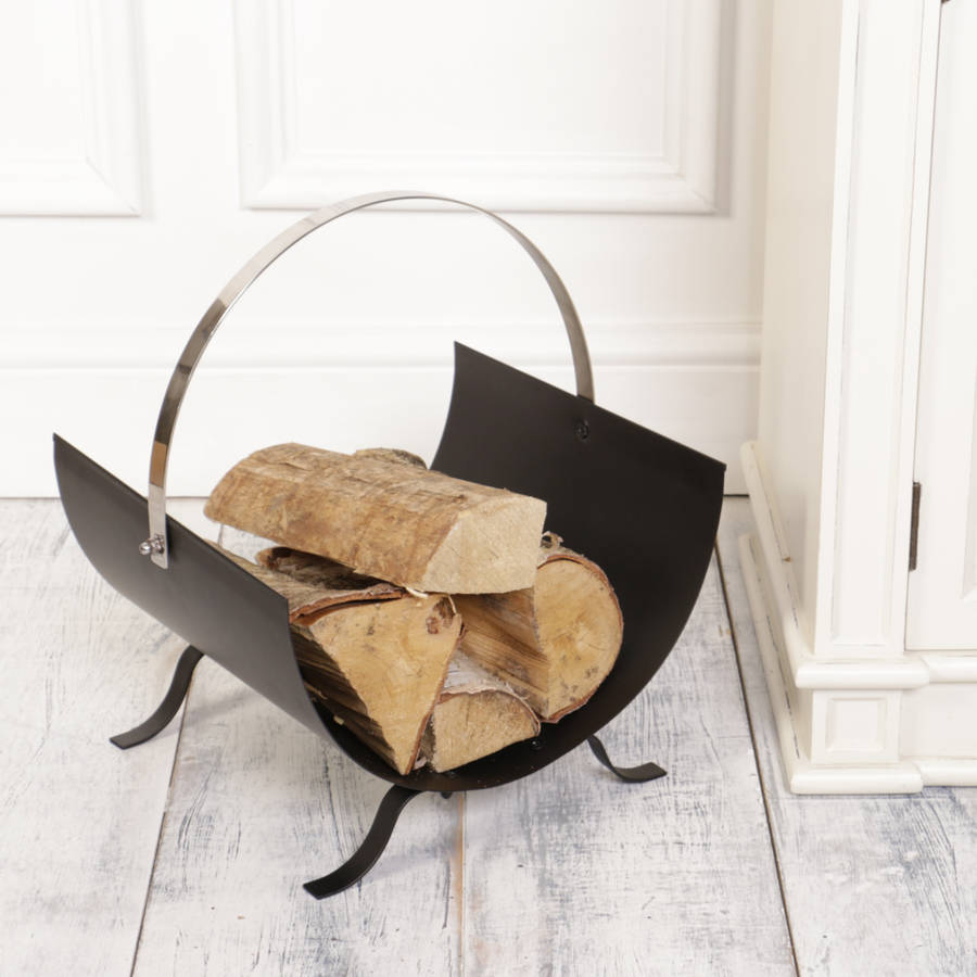 personalised contemporary matt black log store by dibor