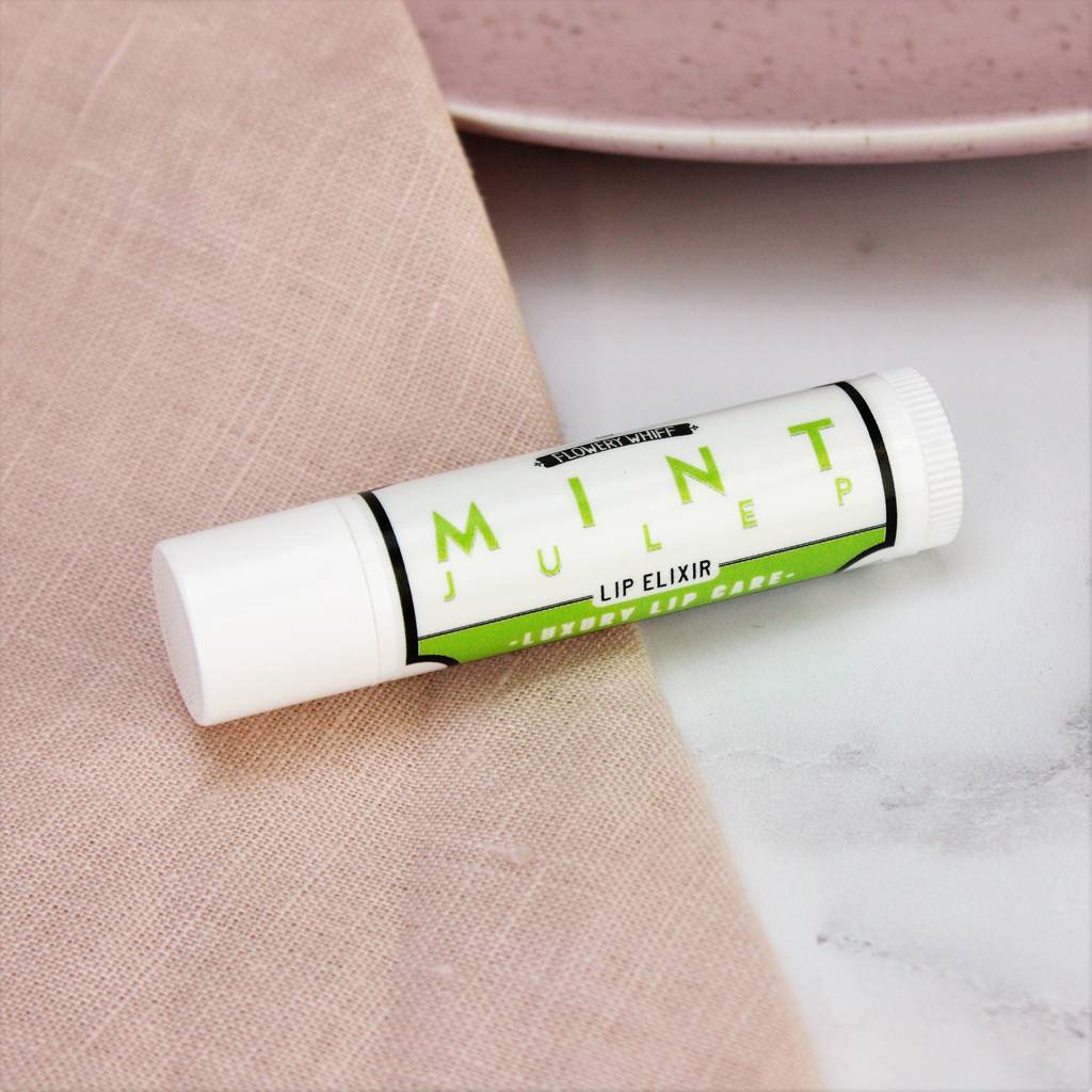 mint julep cocktail lip balm by flowery whiff