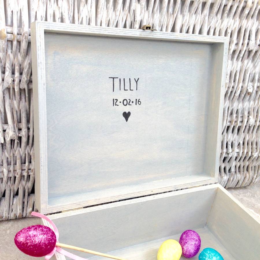personalised christening,new baby 'rustic' keepsake box by potting shed