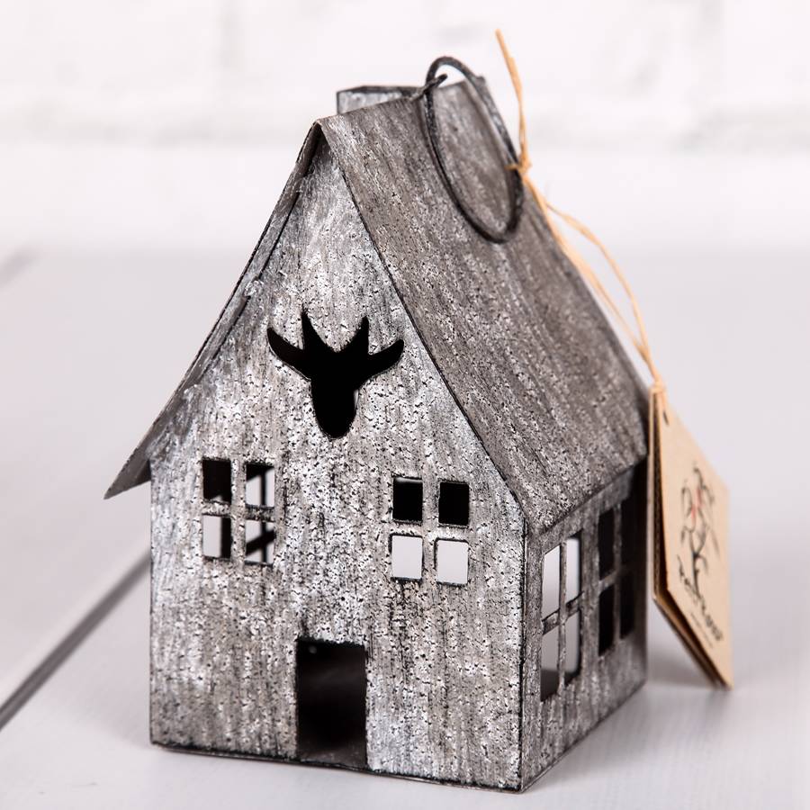 metal stag house tealight holder by little red heart