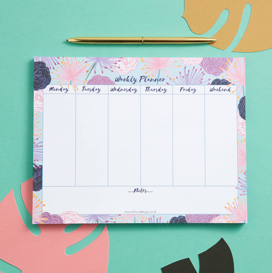 Flora Weekly Planner Desk Pad By Rosa Clara Designs 