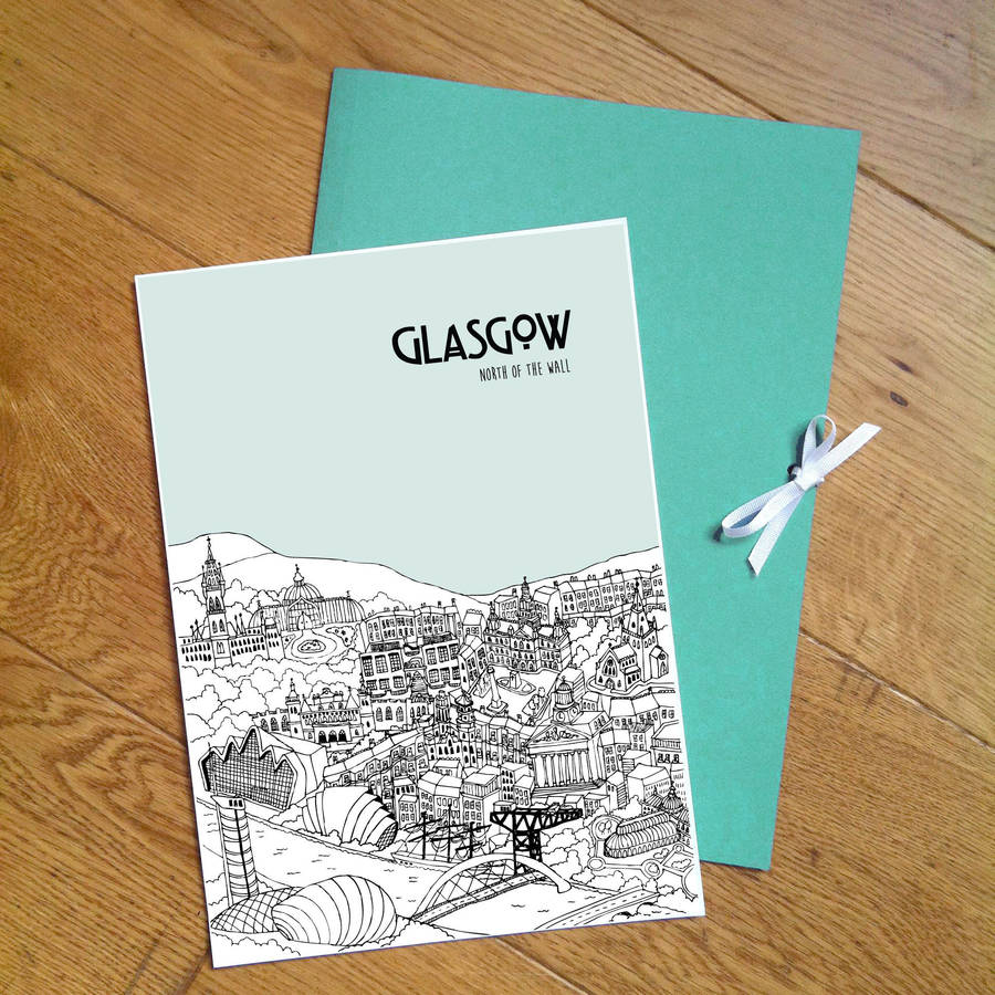 personalised glasgow print by tessa galloway
