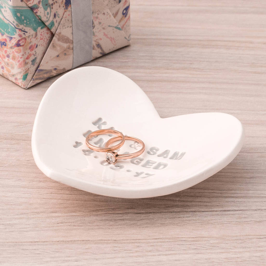 personalised engagement ring dish by kate charlton ceramics