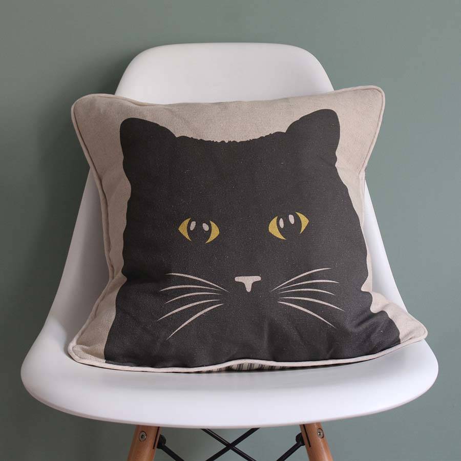 cushion with cat picture