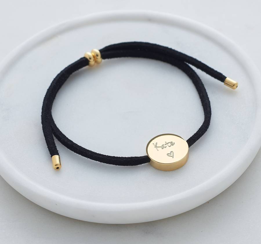 personalised skinny cord bracelet by lily belle
