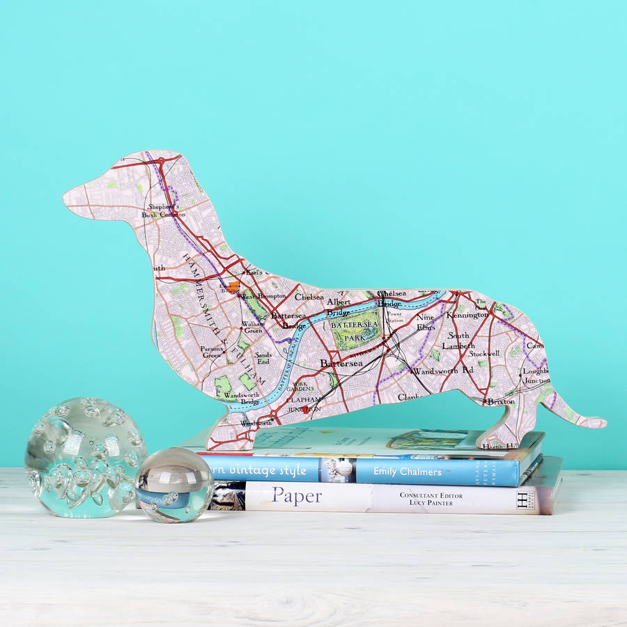 london map dachshund 'sausage dog' by bombus