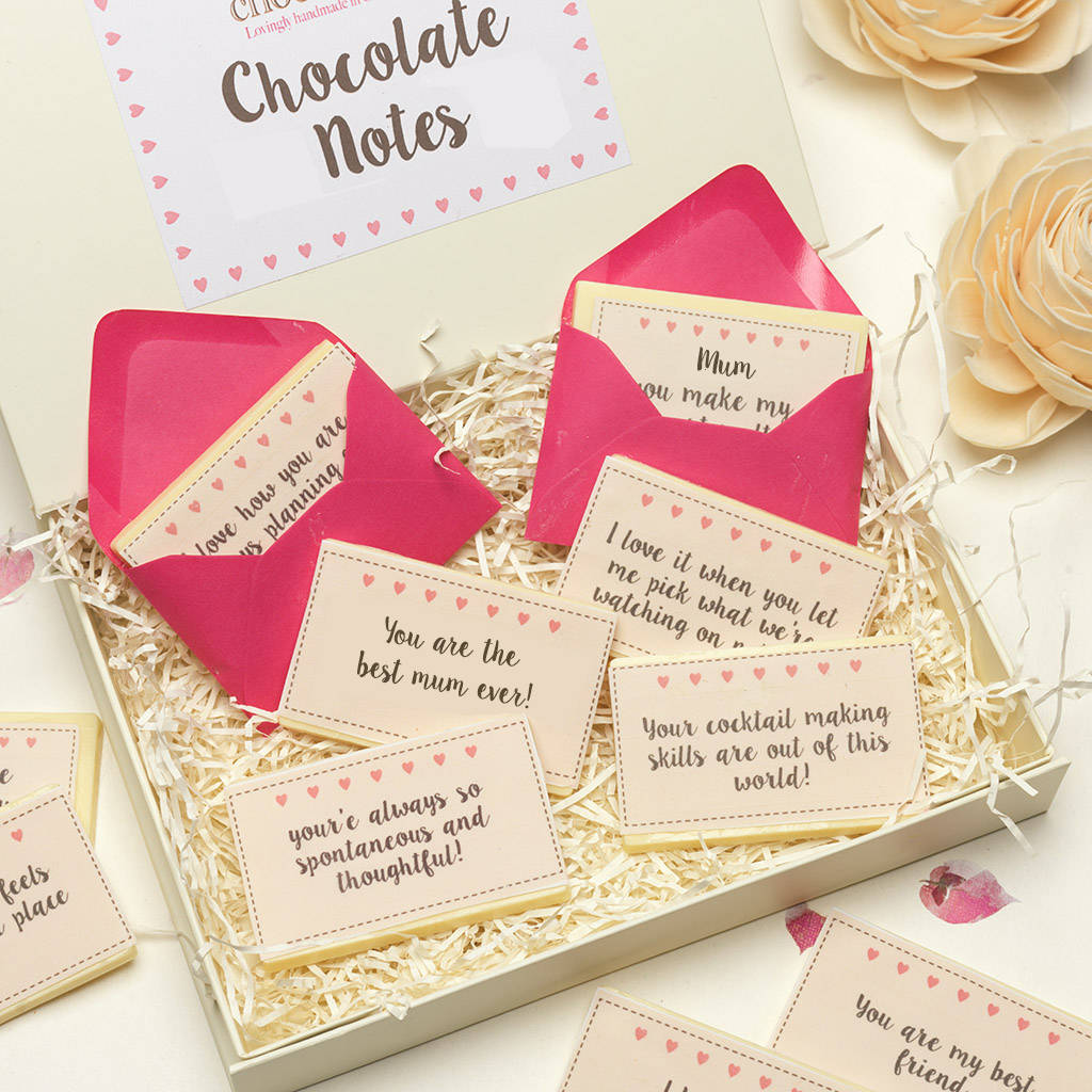 personalised printed chocolate notes by choc on choc