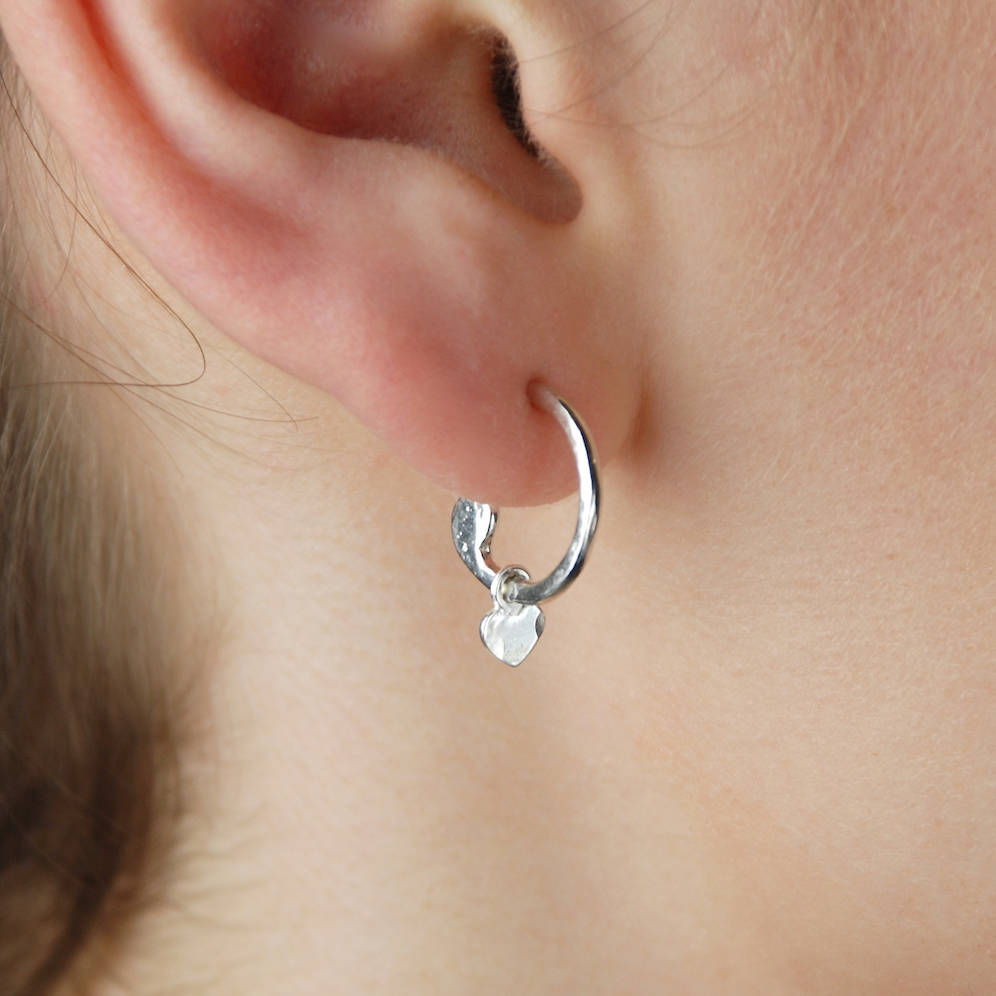 sterling silver heart sleeper earrings by penelopetom