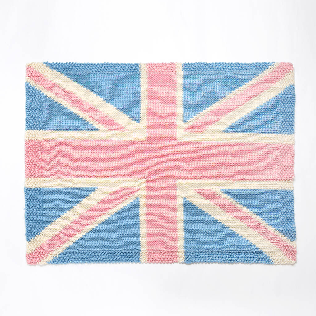 Union Jack Blanket Pastel Knitting Kit By Wool Couture