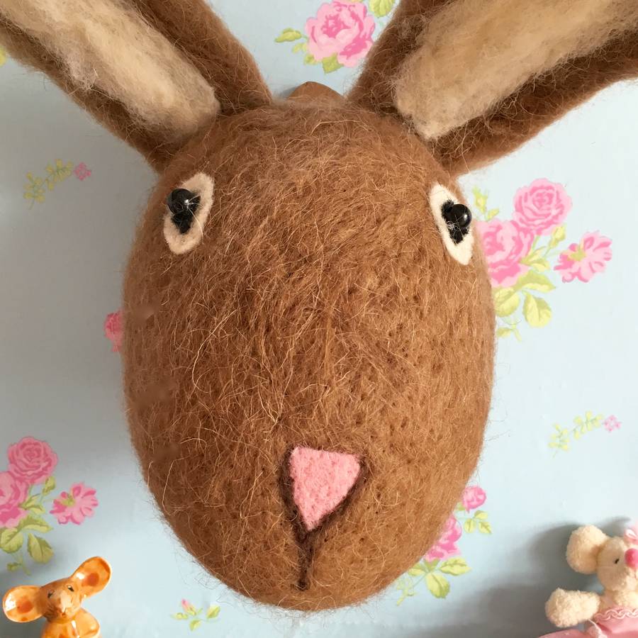 giant felt rabbit head by pink pineapple home & gifts
