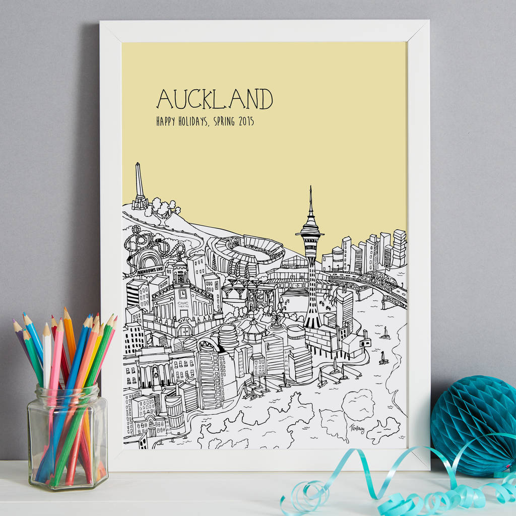 personalised auckland print by tessa galloway illustration