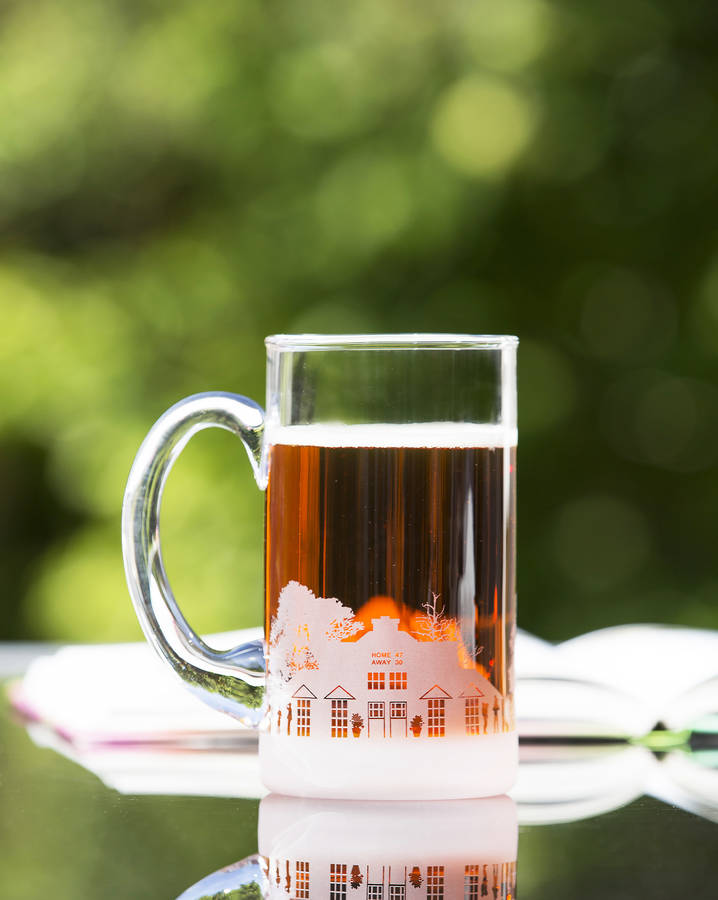 pair of glass rugby scene gifts by inkerman london