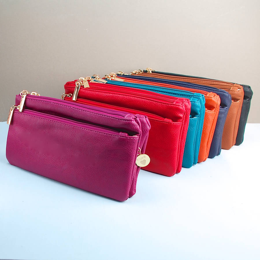 personalised essentials triple zip clutch by penelopetom