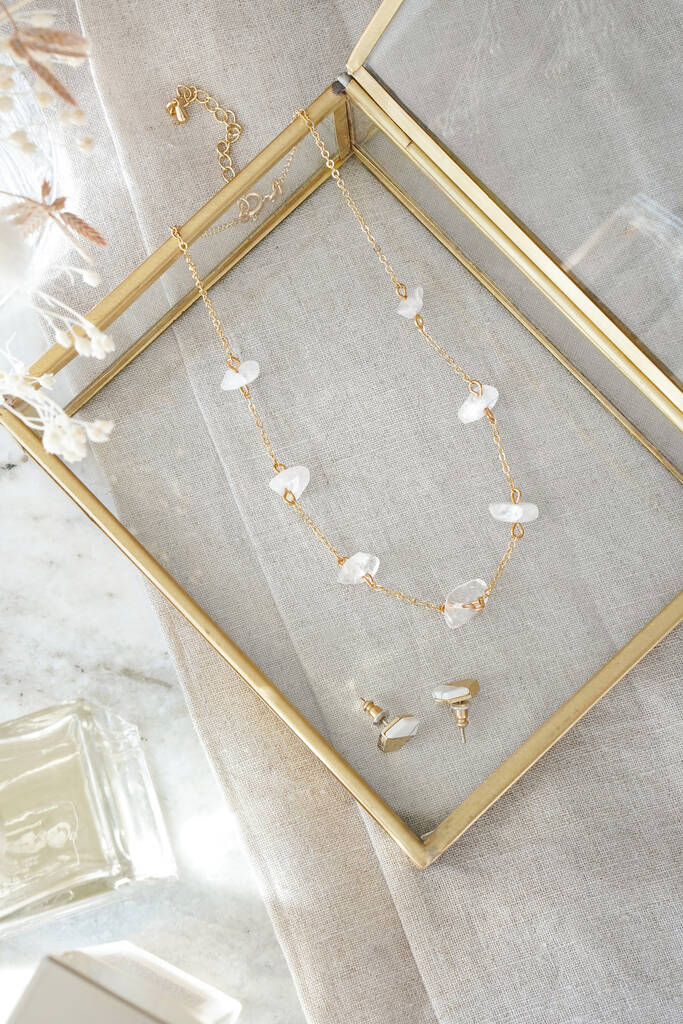 Gold Plate Raw Quartz Stone Crystal Choker Necklace By Xander Kostroma