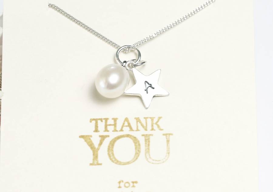 personalised 'bridesmaid thank you' necklace by attic