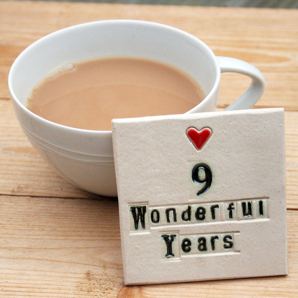 anniversary ceramic coaster by juliet reeves designs