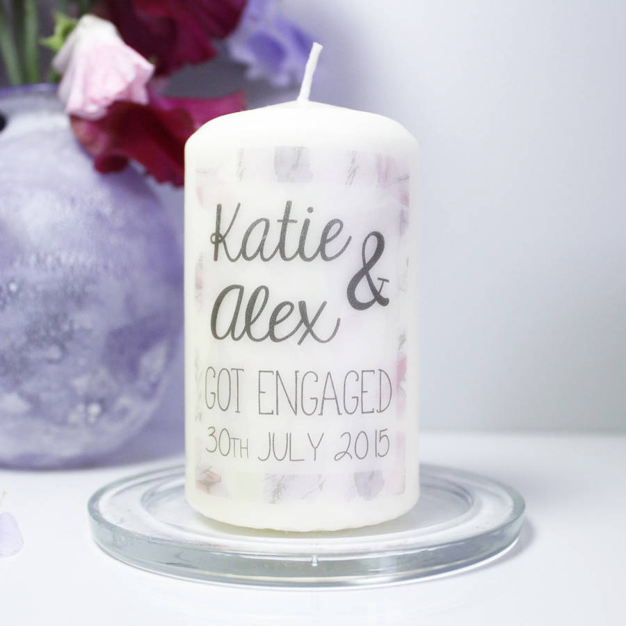 personalised 'engagement' candle by olivia ltd