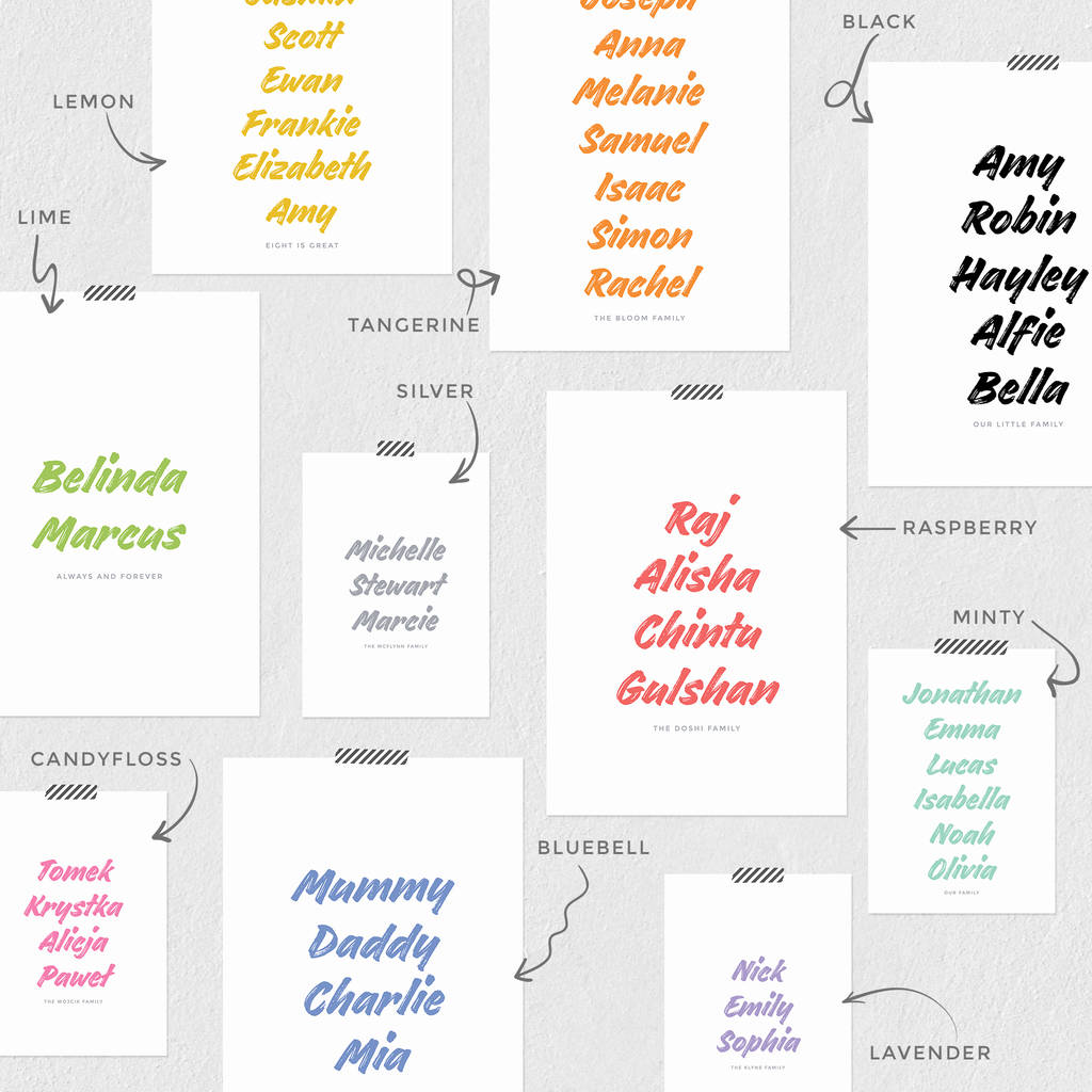 family names personalised print by paperpaper