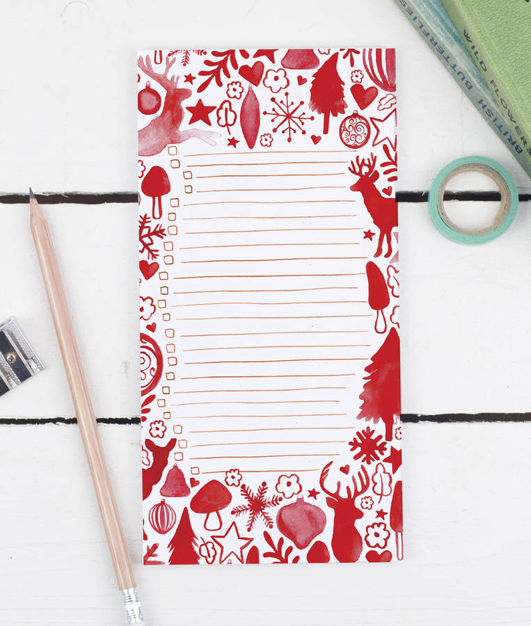 scandi christmas to do list notepad by alexia claire  notonthehighstreet.com