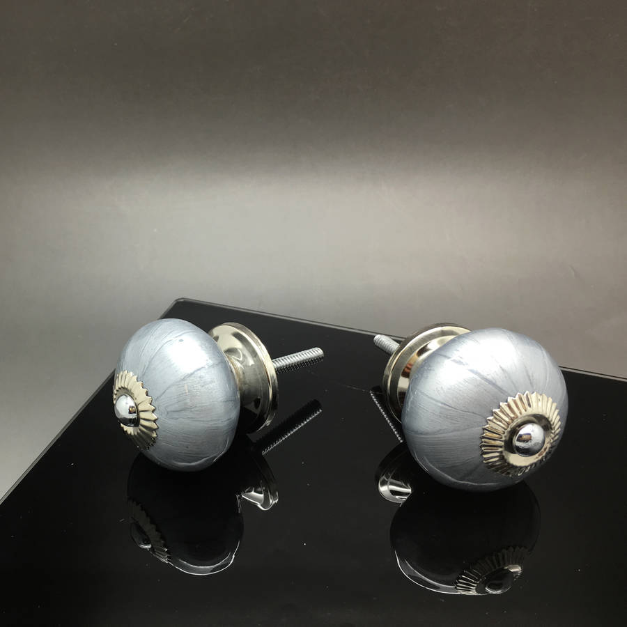 grey metallic paint cupboard door knob drawer handle by g decor
