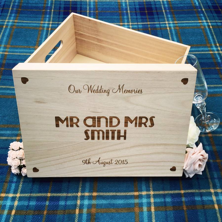 large wedding keepsake box by laser made designs