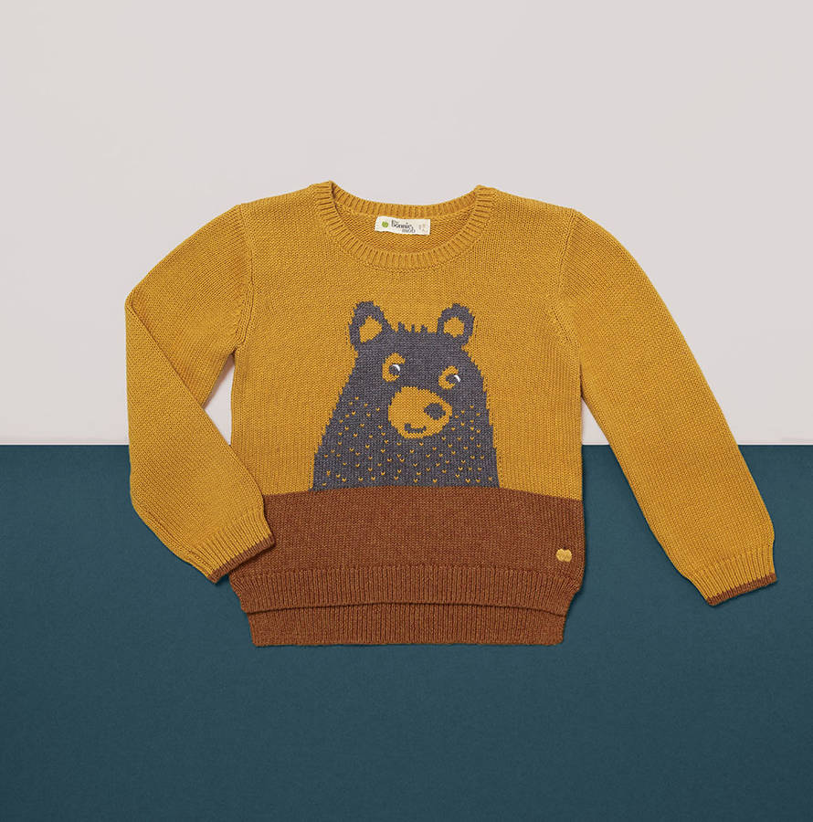 grizzly bear knitted kids jumper by the bonnie mob notonthehighstreet.com