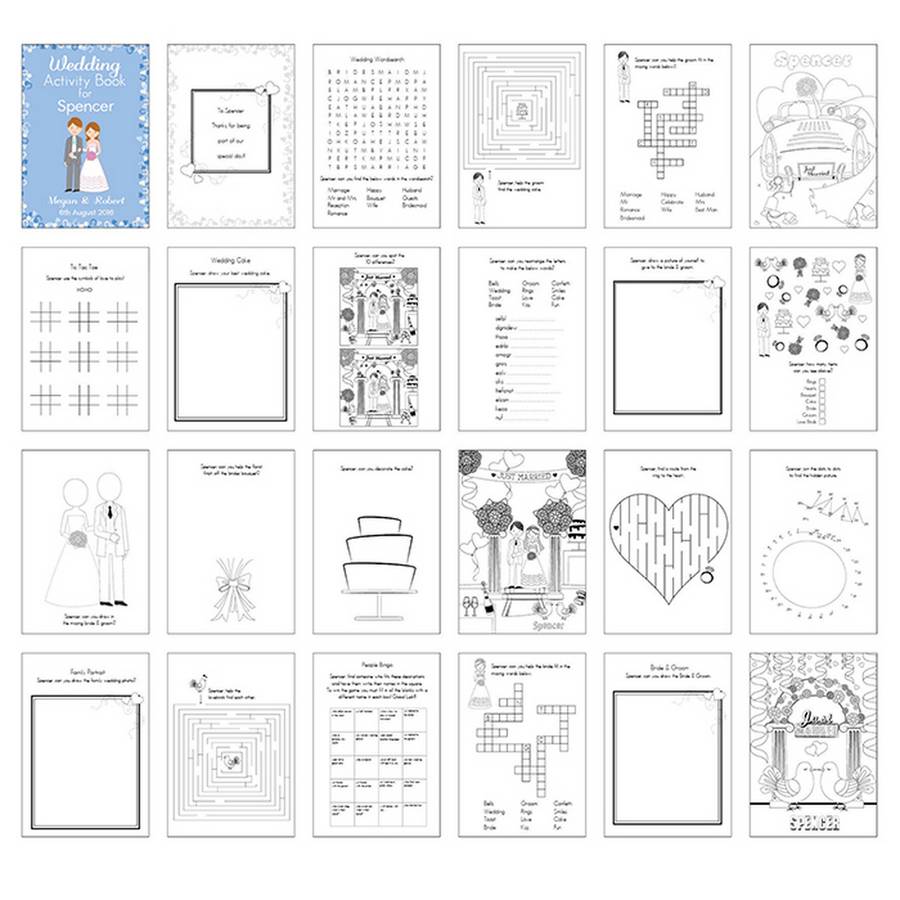 personalised kids wedding activity book by personalised at pippins