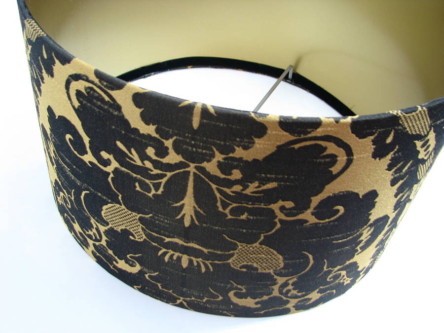 black and gold damask large lampshade by rosie's vintage lampshades