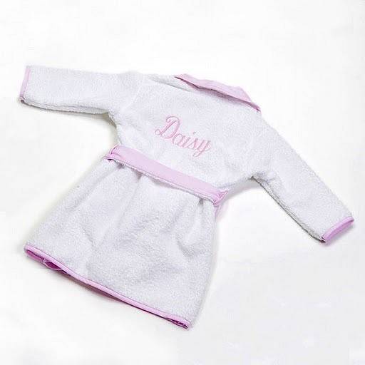 personalised children's robe by monogrammed linen shop