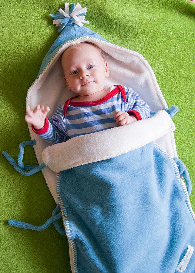 fleece baby nap sack by tuppence and crumble