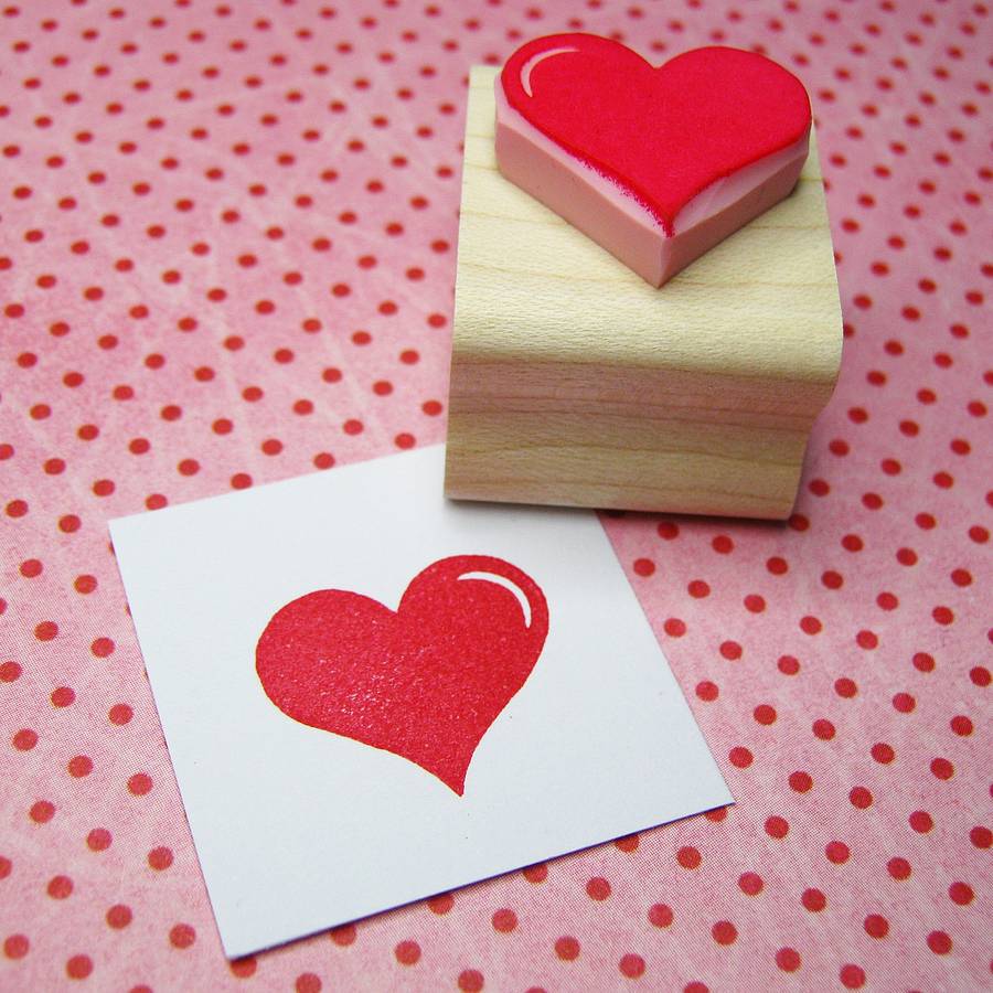 wedding heart hand carved rubber stamp by skull and cross buns rubber