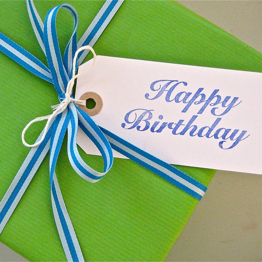 set of five 'happy birthday' gift tags by chapel cards ...