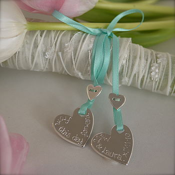 personalised silver wedding bouquet charms by dizzy  notonthehighstreet.com