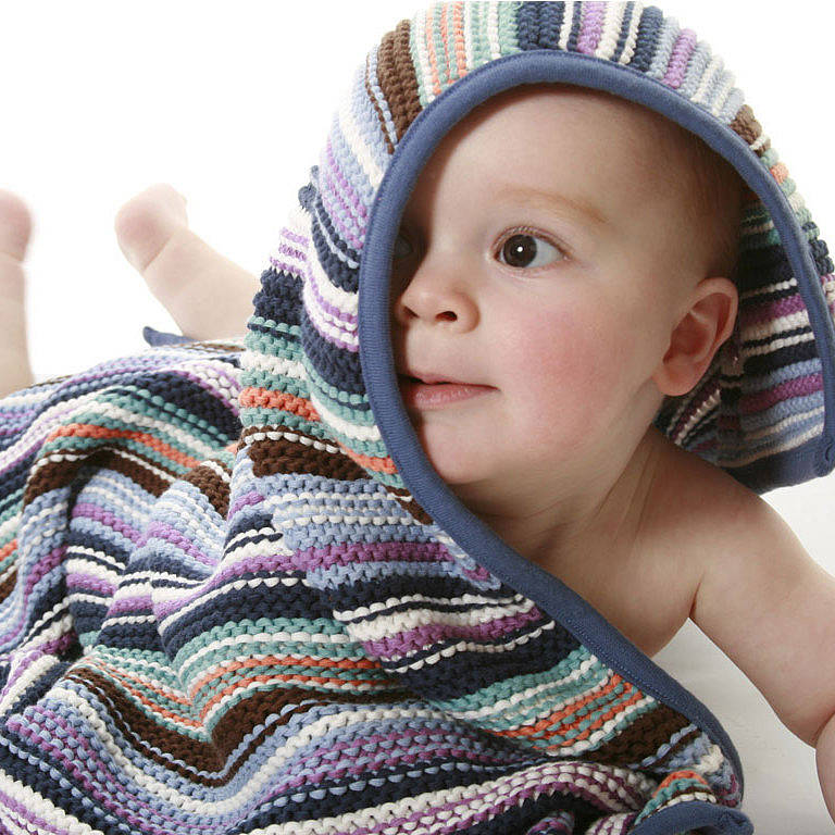 baby boys funky knitted blanket by award winning lilly
