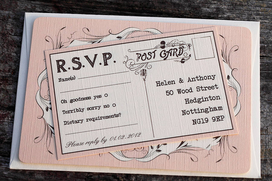 perfume wedding invitation, rsvp card and envelope by artcadia