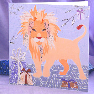 Blue Lion Card - birthday cards