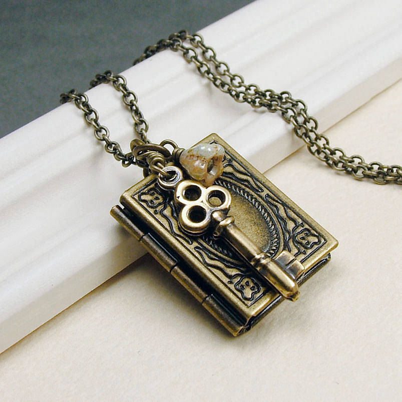 vintage style book lover locket by wished for | notonthehighstreet.com